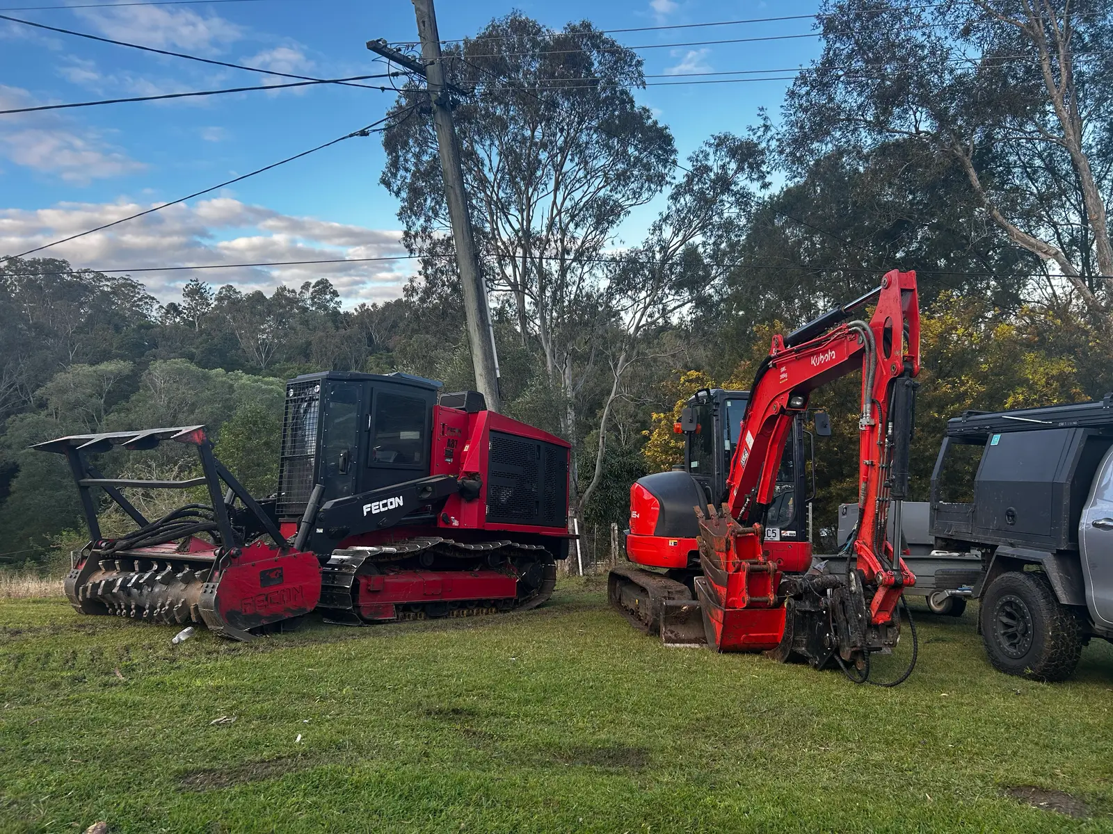 Full Force Contracting forestry mulcher and excavator ready for land clearing work in Queensland