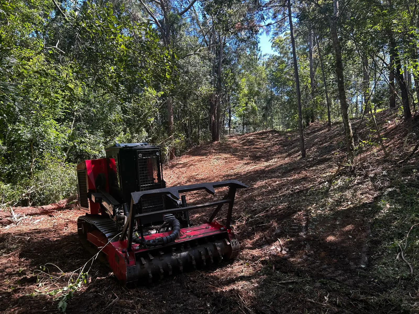 Ground cleared and mulched after timber mulching in Queensland